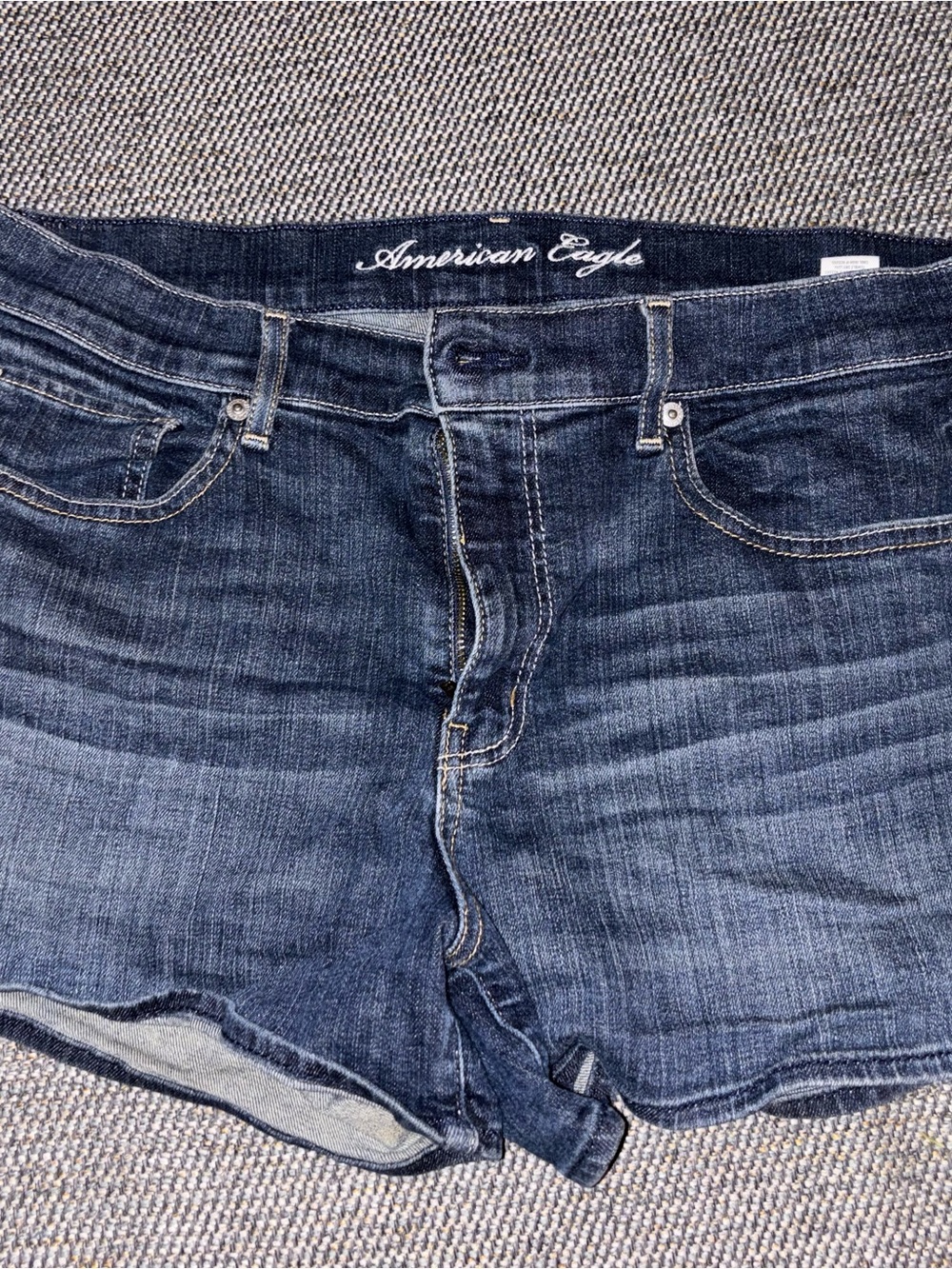 American Eagle Outfitters Women's Dark Blue Denim Shorts Size 14